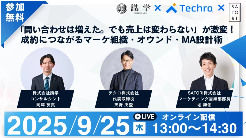 「問い合わせは増えた。でも売上は変わらない」が激変! 成約につながるマーケ組織・オウンド・MA設計術
